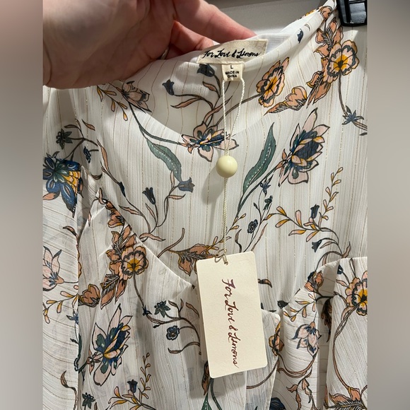 NWT For Love and Lemons white floral midi Romy skirt - Picture 5 of 8